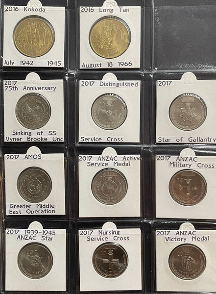 Australia 1966 to 2017 Uncirculated Twenty Cents 20c Collection 125 Coins