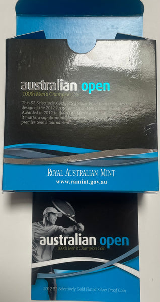 Australia 2012 Australia $2 Fine Silver Australian Open Men's Tennis Coin