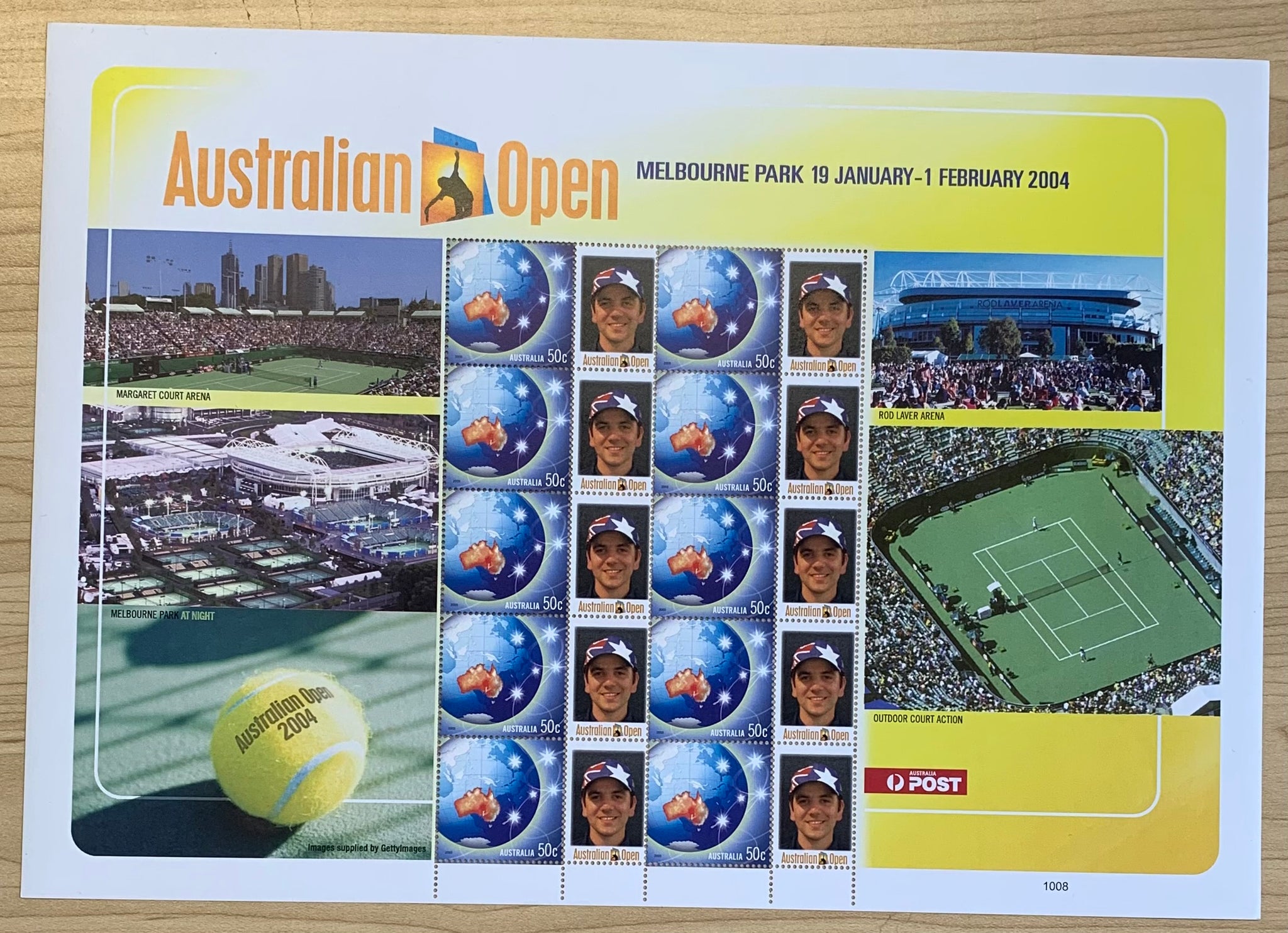 Australia Post Australian Open 2004 50c stamp sheet