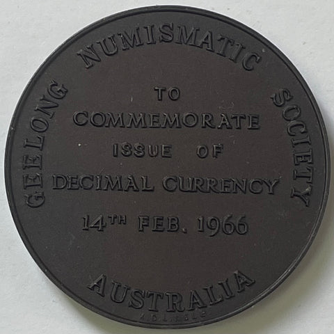 Australia 1966 Issue of Decimal Currency  Geelong Numismatic Society Medallion