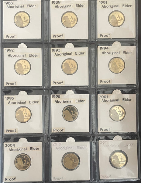 Australia 1988 - 2014 Royal Australian Mint $2 Two Dollars Proof Coin Collection