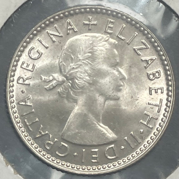 Australia 1954 6d Sixpence Silver Coin Uncirculated Condition