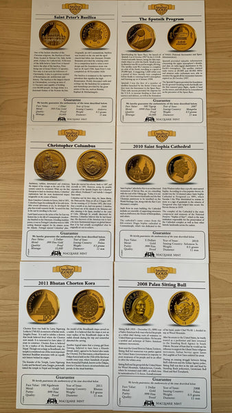 Macquarie Mint "The Smallest Gold Coins of The World" Collection 44 x .5 gram gold coins