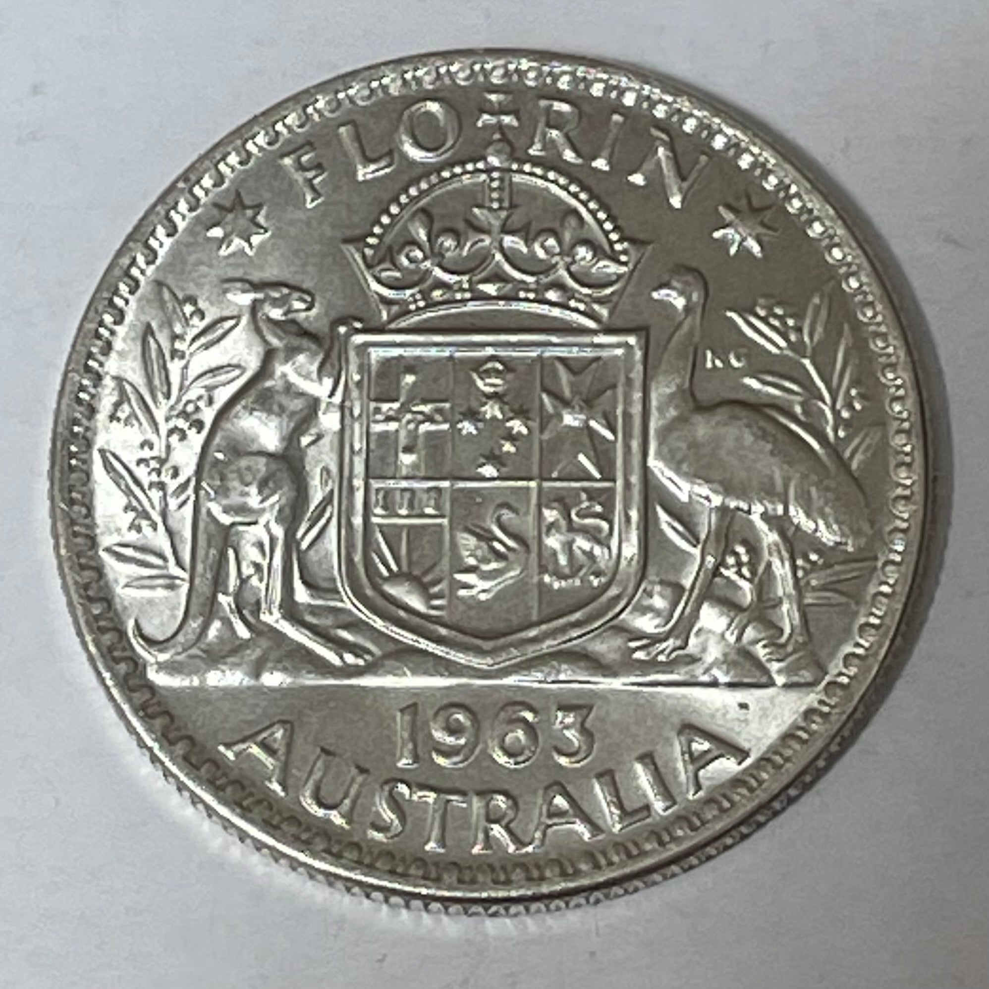 Australia 1963 2/- Florin Silver Coin Uncirculated