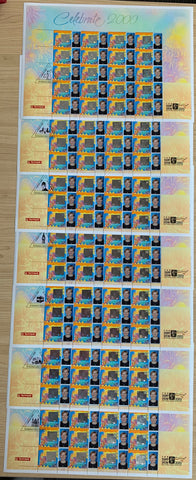 Australian 45c Celebrate 2000 Personalised Stamp Sheets Set of 7 London Show