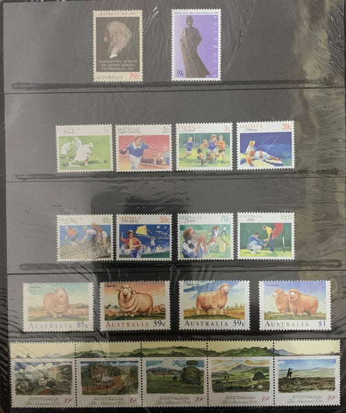 Australia Post 1989 Year Album. This book contains all the different simplified stamps issued in that year.