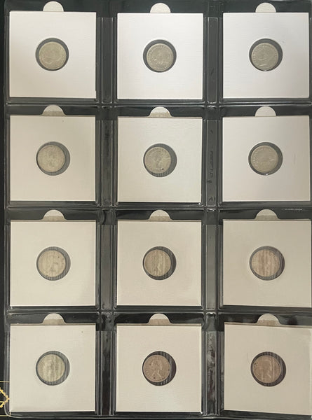 Australia 1910-64 Complete Set of 52 3d Threepence Silver Coins