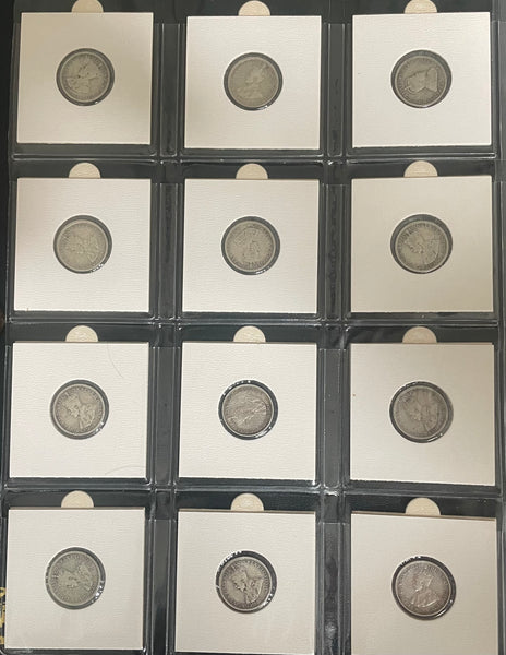 Australia 1910-64 Six Pence 6d Complete collection. Silver