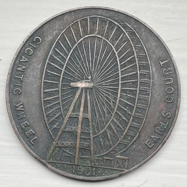 UK Great Britain 1901 Gigantic Wheel Earls Court Medallion