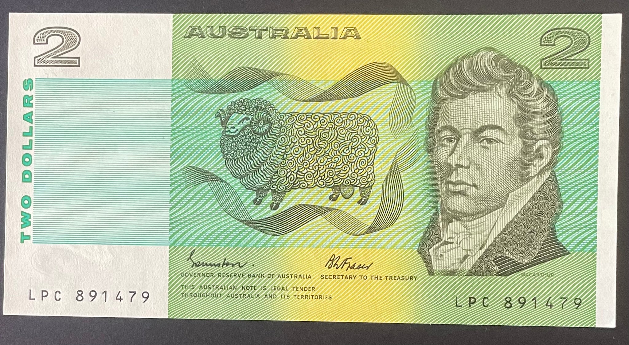 Australia 1985 $2 Johnston/Fraser Uncirculated Banknote R89