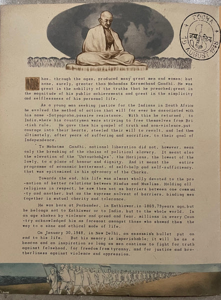 India 1948 Gandhi Full Set in Folder Cancelled POONA FDI SG305/8