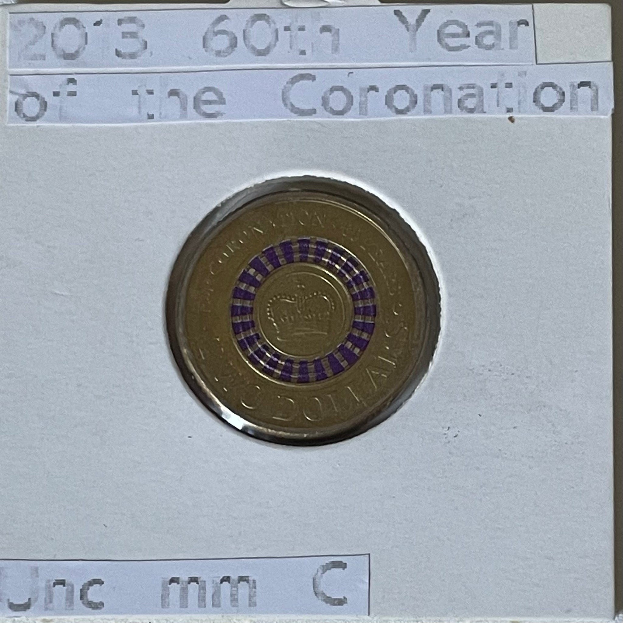 Australia 2013 $2 60th Anniversary of the Coronation of Queen Elizabeth II 'C' Mintmark Coloured Uncirculated Coin