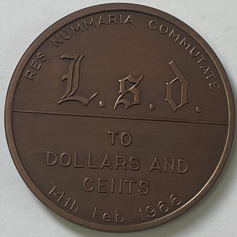 Australia 1966 Decimal Currency Changeover Newcastle Numismatic Society Medallion