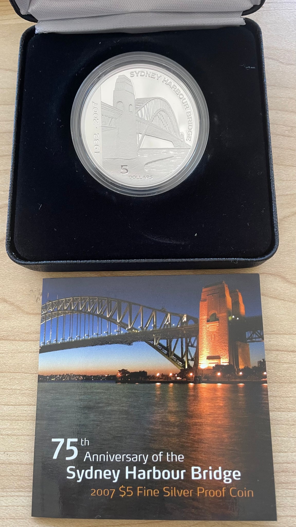 Australia 2007 $5 Sydney Harbour Bridge Royal Australian Mint 1 oz Silver Proof Coin