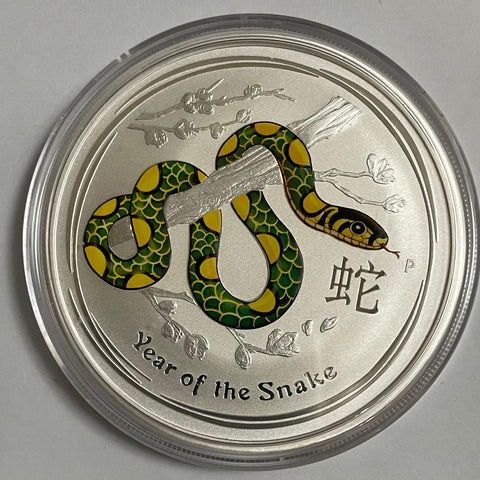 Australia 2013 Perth Mint $2 Lunar New  Year of the Snake 2oz Silver Coin