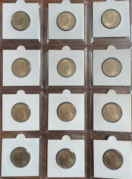 2016 Aussie Alphabet Coloured $1 coin Collection of 26 A to Z coins