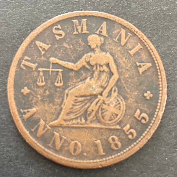 Australia 1855 EDWD De' Carle 1d Penny Token  Very Fine Condition