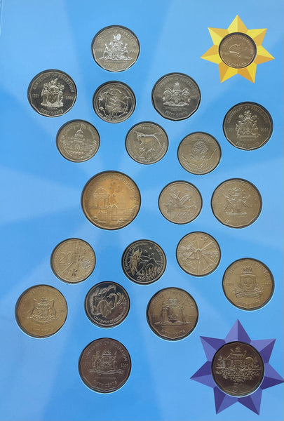 Australia 2001 Sherwood Centenary of Federation Set of 9 States & Territories 20c & 50c Uncirculated Collection