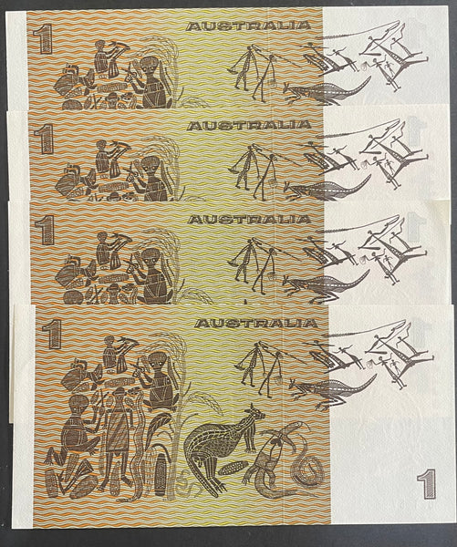 Australia 1977 $1 Knight/Stone Uncirculated run of 4. R77