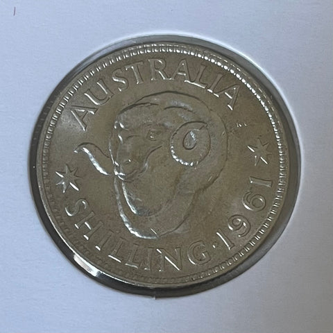 Australia 1961  1/- One Shilling silver coin Uncirculated
