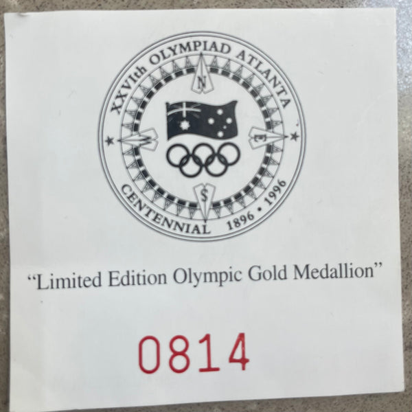 Australia 1996 Cooper Tools Olympic Gold Medal Commemorative Medallion
