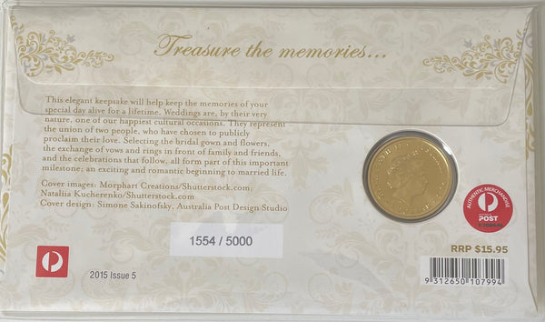 Australia 2015 $1 Congratulations on your wedding day. PNC
