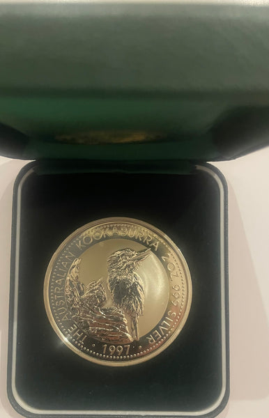 Australia 1997 Perth Mint $2  Kookaburra 2oz .999 Silver Coin
