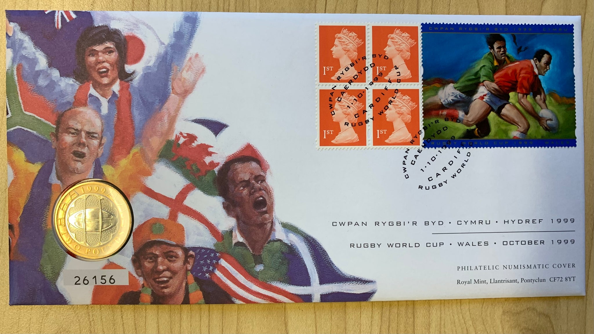 GB Great Britain 1999 £2 Rugby World Cup PNC