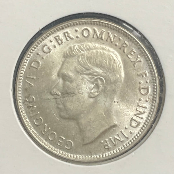 Australia 1942 2/-Florin Silver Coin about Uncirculated Condition