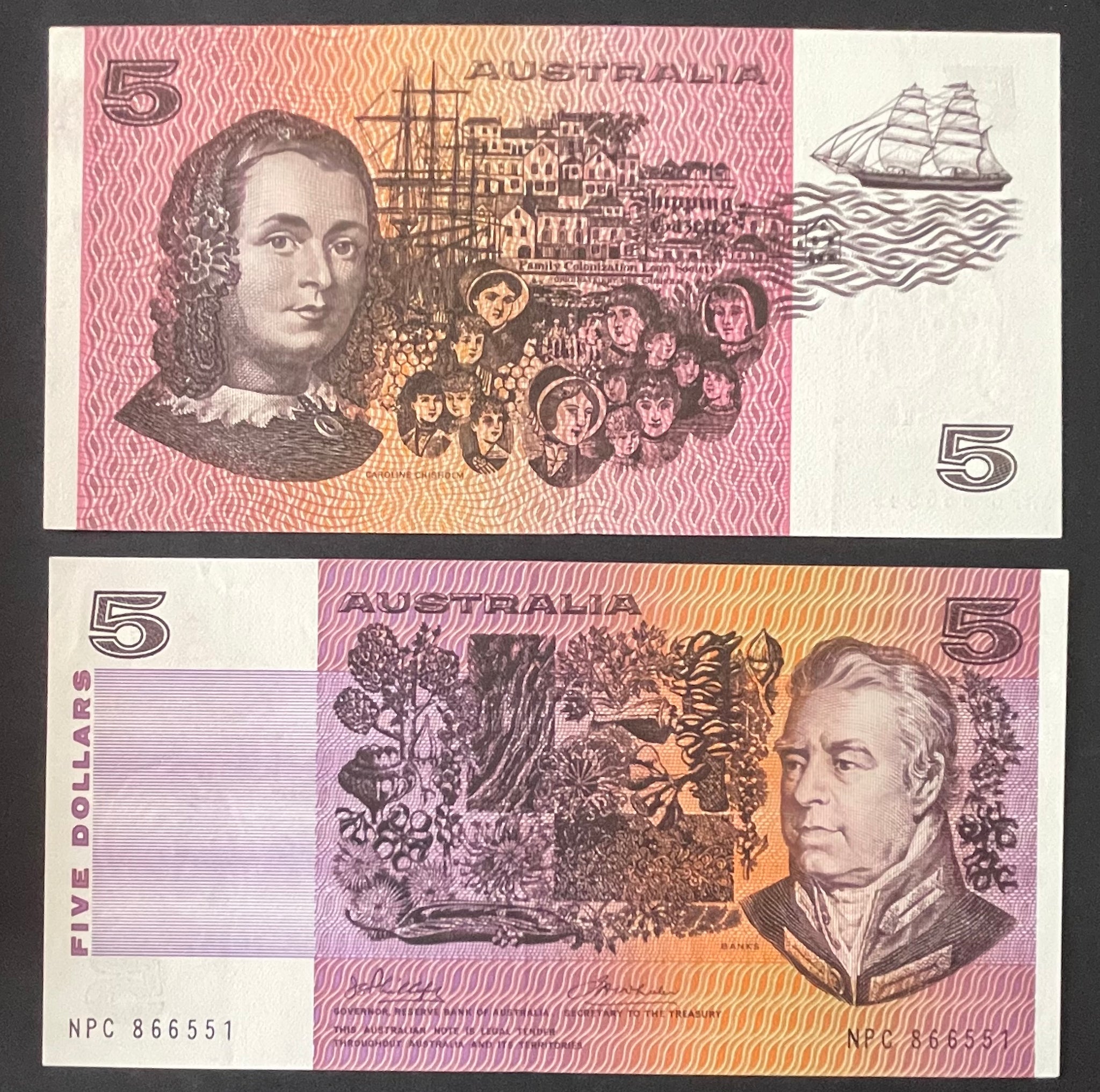 Australia $5 Phillips/Wheeler Uncirculated Banknote R205