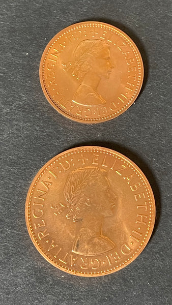 Australia 1963 Predecimal Penny and Halfpenny Perth Mint Proof Set. Superb Condition