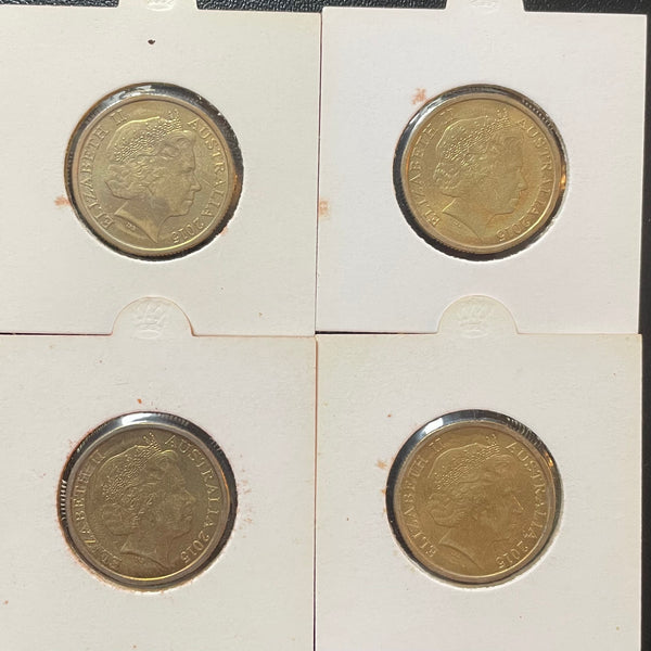 2015 Royal Australian Mint $1 ANZAC CENTENARY Dollar Uncirculated Privy Mark Set of 4
