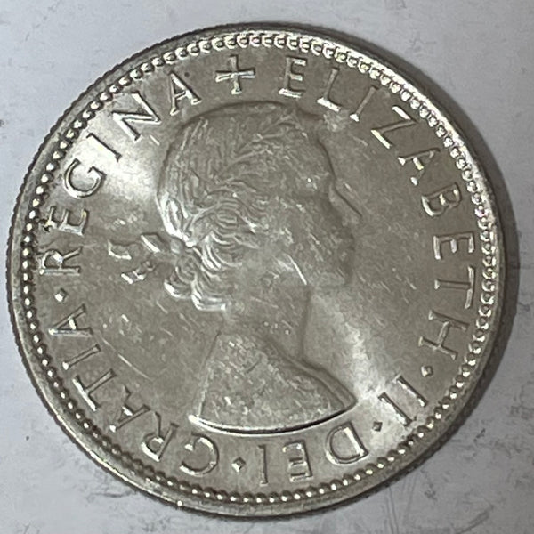 Australia 1953 2/- Florin Silver Coin Uncirculated
