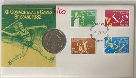 Australia 1982 Brisbane Commonwealth Games 50c PNC Limited edition