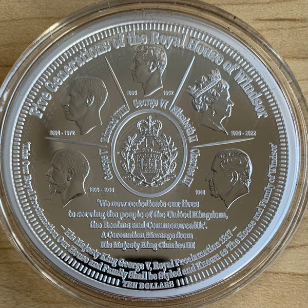 Niue 2024 $10 Royal House of Windsor 5oz 999 Silver Coin Box Cert