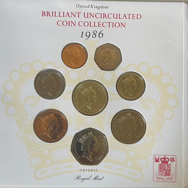 GB Great Britain United Kingdom 1986 Uncirculated Coin Set