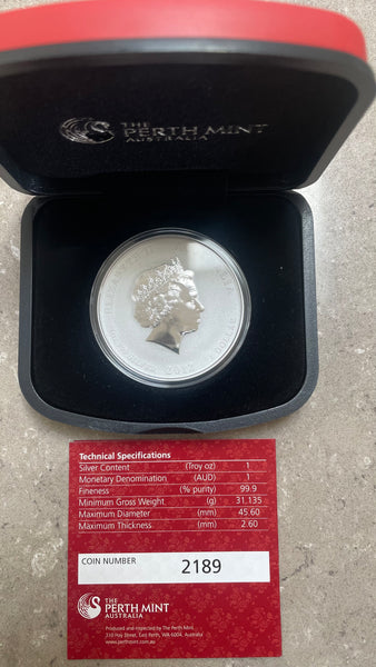Australia 2012 Year of the Dragon ANDA Brisbane Show .999 1oz Coloured Silver Coin