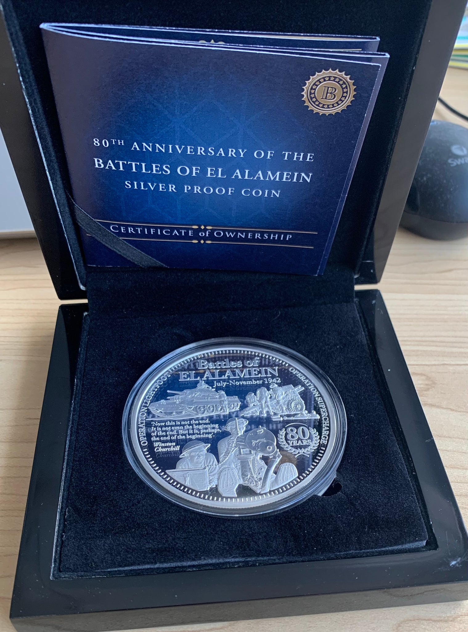 Niue 2022 Battles of El Alamein 5oz 999 Silver Coin Box Cert