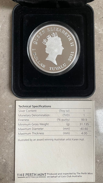Tuvalu 2011 Perth Mint Coloured Polar Giant Panda Silver 1oz Proof Coin