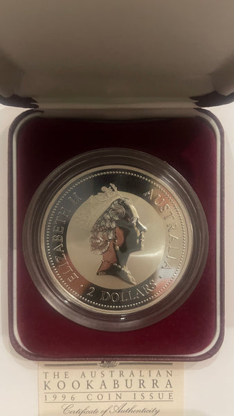 Australia 1996 Perth Mint  $2 Kookaburra "Star Pagoda" Privy Mark Proof 2oz .999 Silver Coin