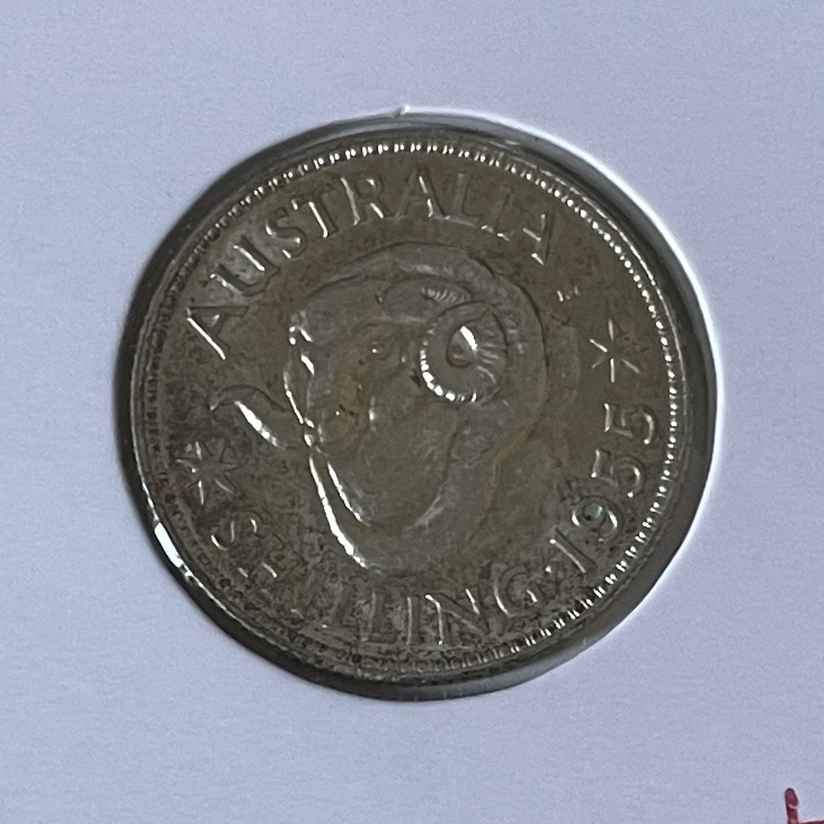 Australia 1955  1/- One Shilling silver coin Uncirculated