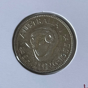 Australia 1955  1/- One Shilling silver coin Uncirculated