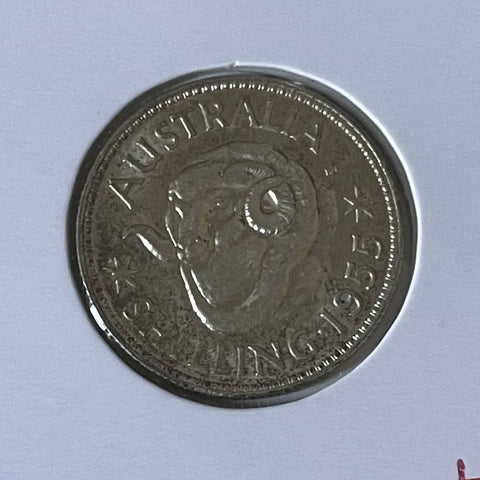 Australia 1955  1/- One Shilling silver coin Uncirculated