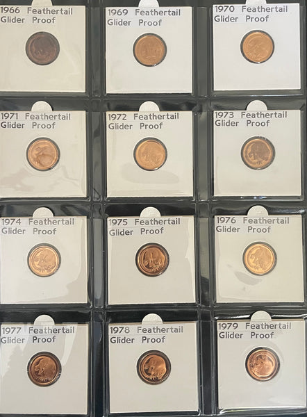 Australian 1966-1991 1c One Cent Proof Coin Collection