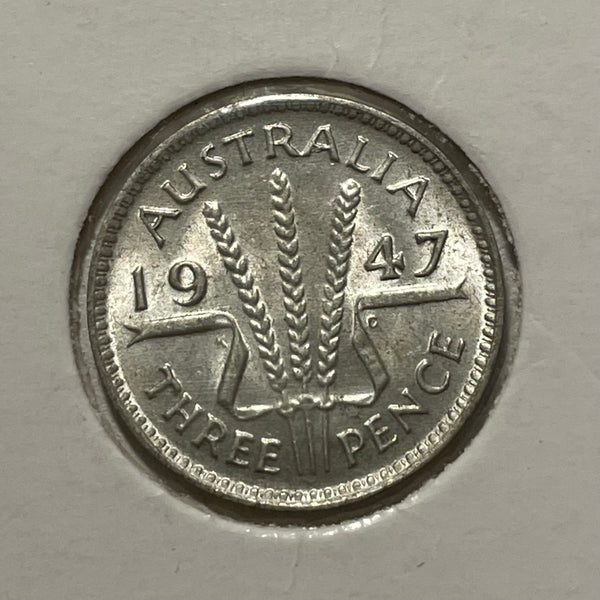 Australia 1947 Threepence 3d about Uncirculated