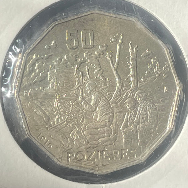 Australia 2016 Royal Australian Mint Fifty Cents 50c Australia The Battle of Pozières 50c Uncirculated Coin