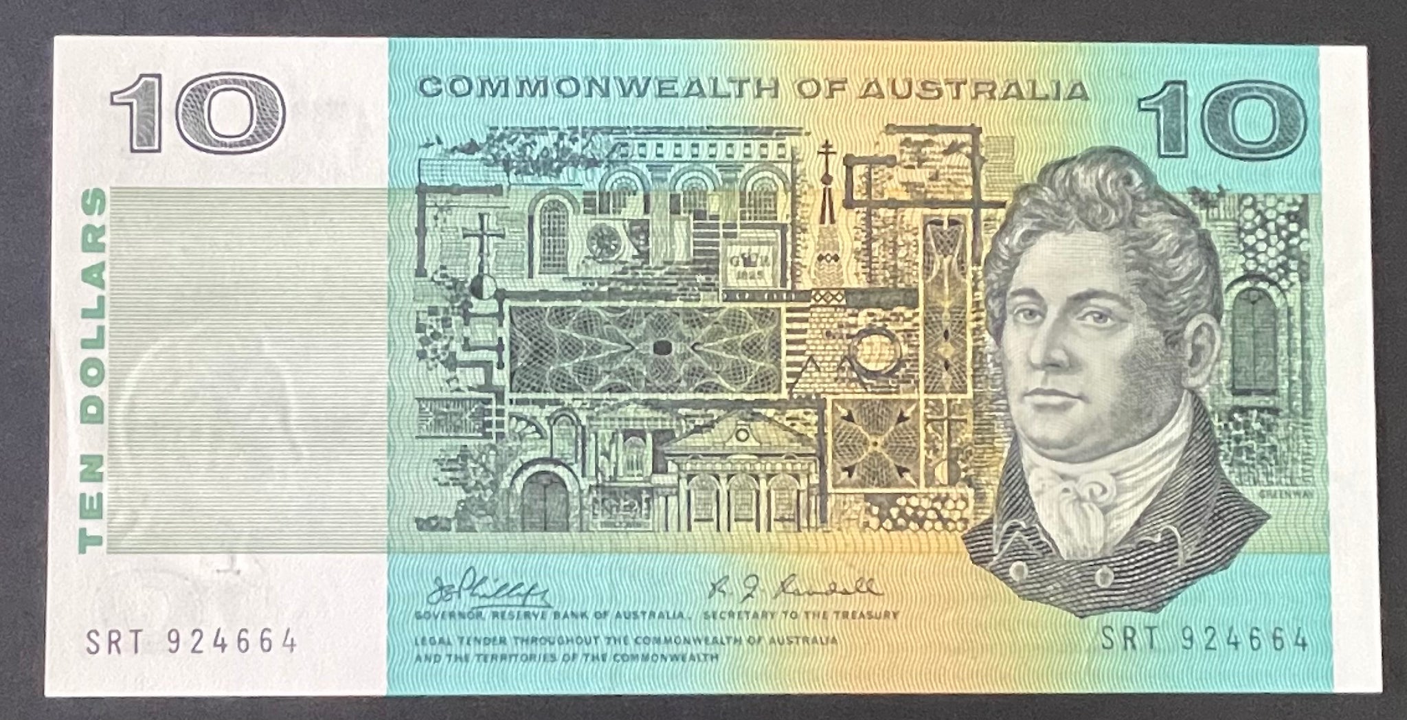 Australia $10 Phillips Randall  Banknote slight fold R303