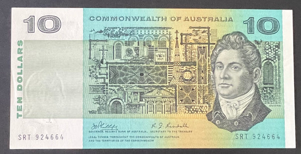 Australia $10 Phillips Randall  Banknote slight fold R303