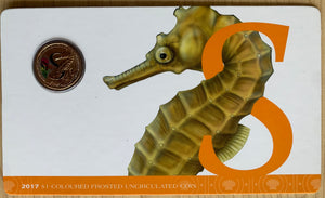 2017 Aussie Alphabet Coloured $1 coin "S" Seahorse