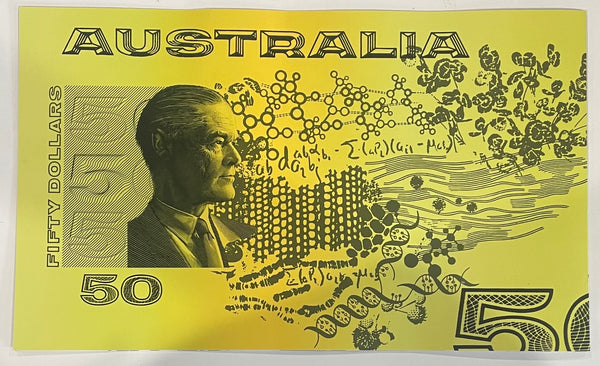 Australia 1994 $50 Paper Uncut Vertical Pair Banknotes Black Serial Number In Folder